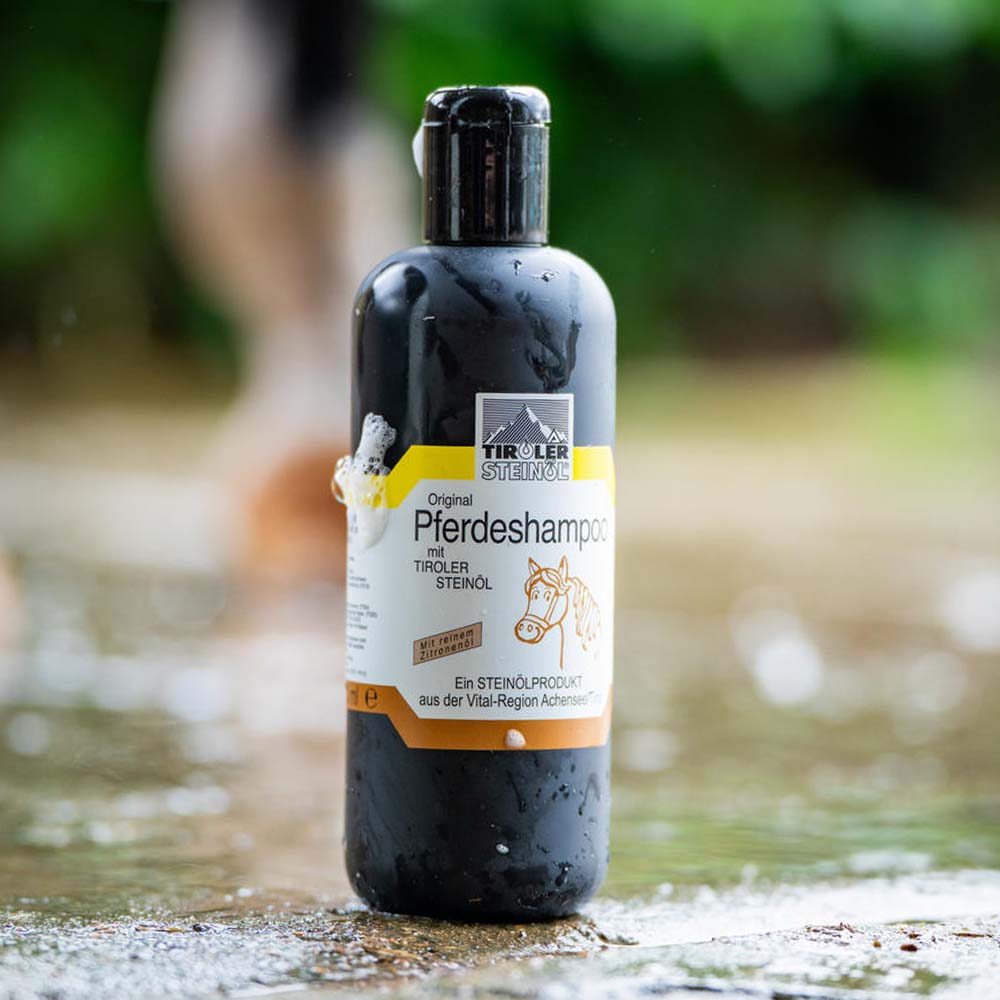 Shampoo per cavalli con olio di roccia tirolese
