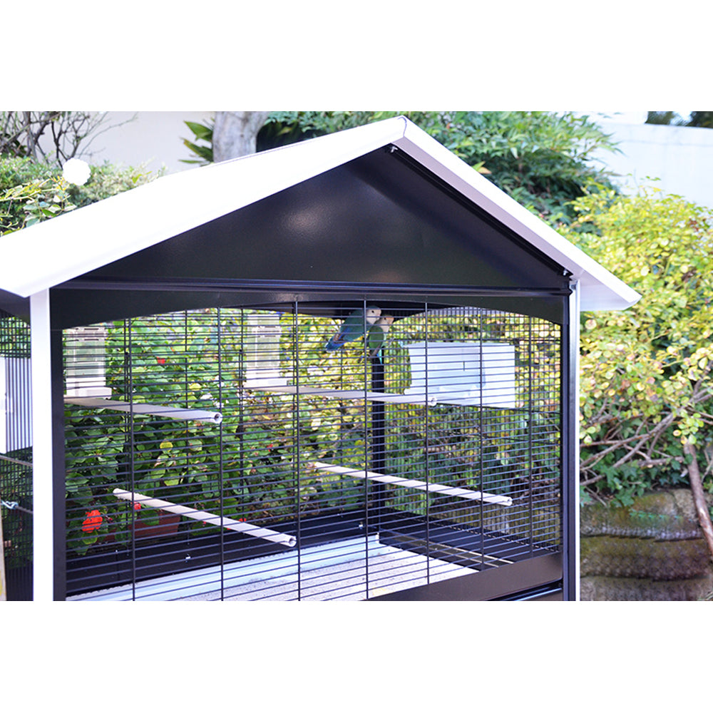 Voliera Duetto Blu gabbia spaziosa per piccoli uccelli