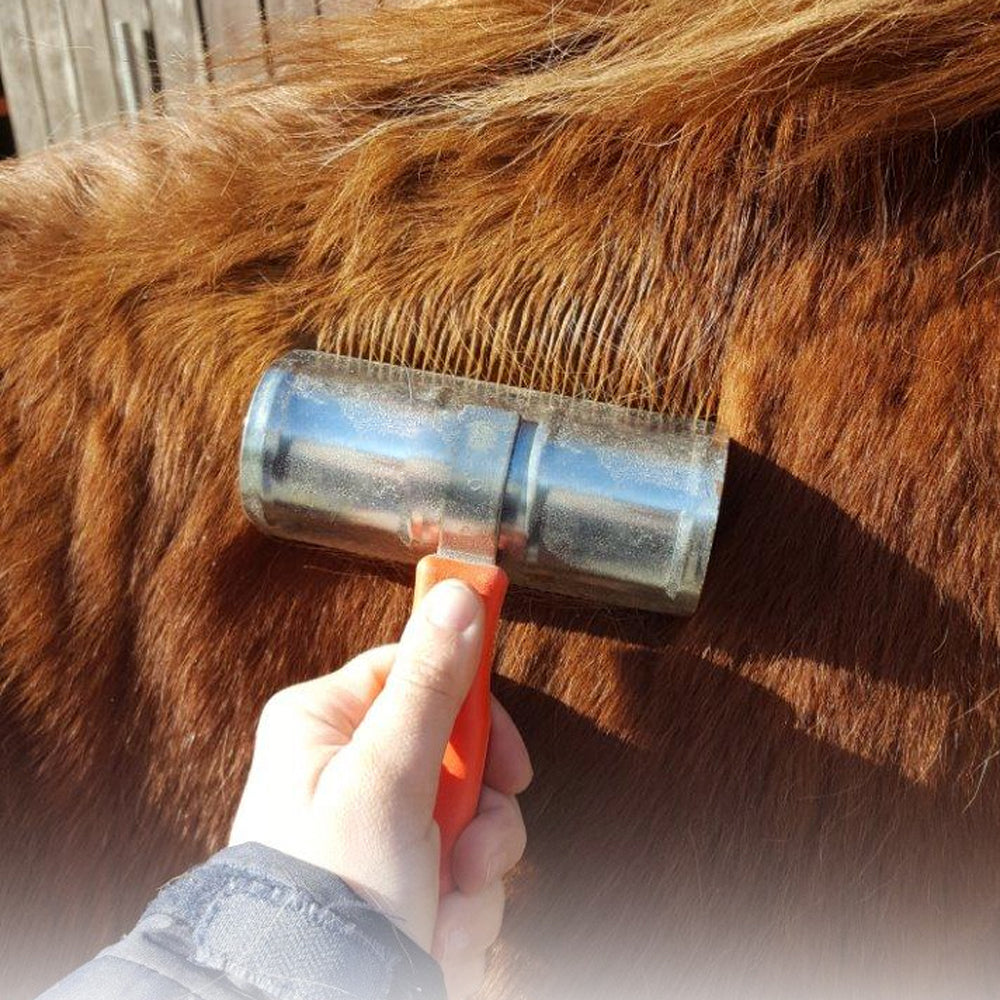 Striglia per bovini zincata a due barre dentate