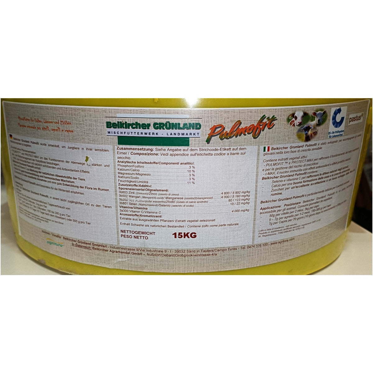 Blocco Minerale Beikircher PulmoFit 15 kg Calcio per una Sana Formazione Ossea