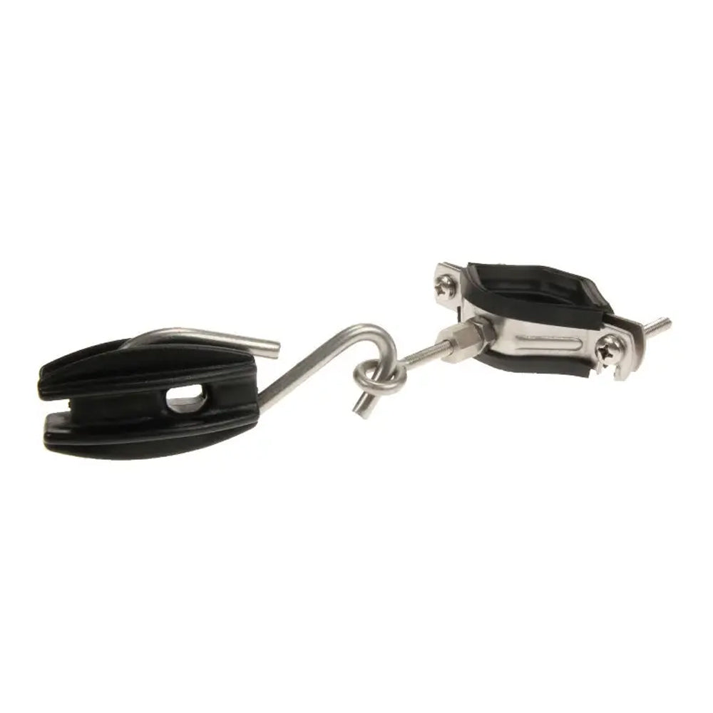 Morsetto per Pali Ø 40–50 mm con Rivestimento in Gomma per Isolatori M6/M8 - 10 Pezzi