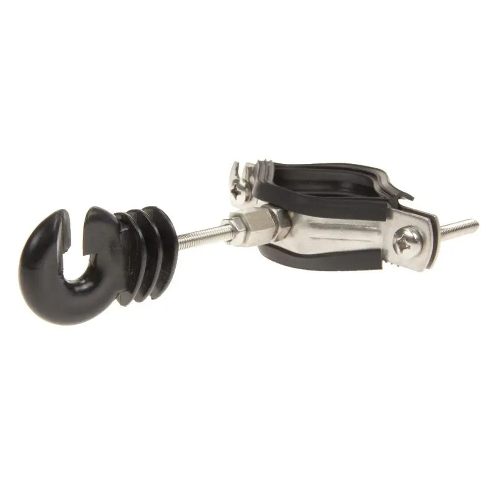 Morsetto per Pali Ø 40–50 mm con Rivestimento in Gomma per Isolatori M6/M8 - 10 Pezzi