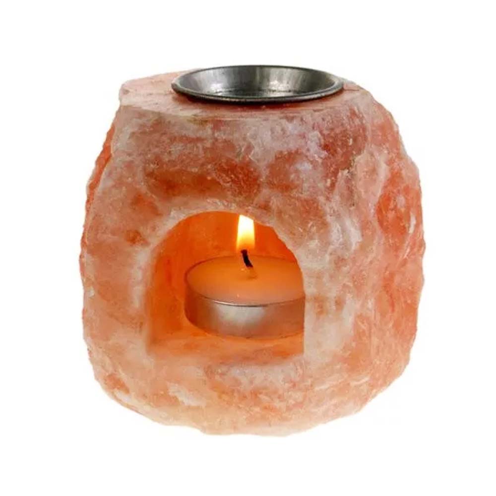 Portacandele in Sale Himalayano per Aromatherapie - Lampada Naturale a Luce