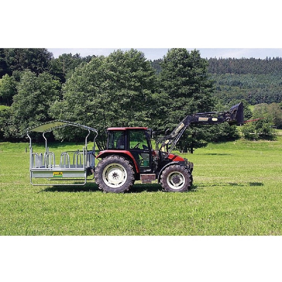 Alimentatore rettangolare compatto con alimentazione frontale, tetto e nicchia, zincato