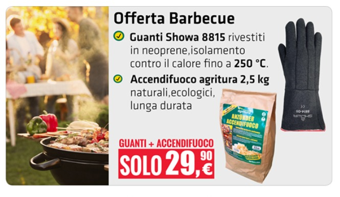 Guanti Showa 8815 + Accendifuoco 2.5 kg - Offerta Barbecue