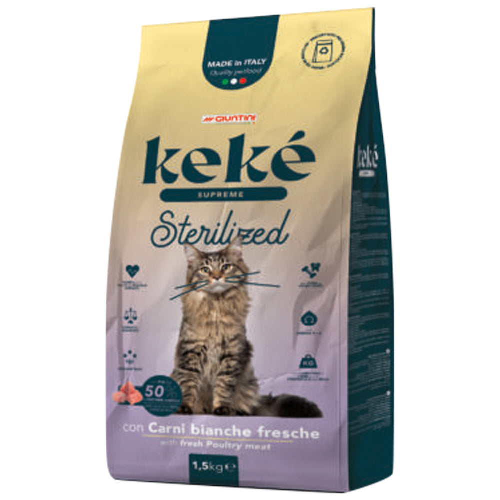 Keké Supreme Sterilized - Alimento Completo per Gatti Adulti Sterilizzati 1,5kg