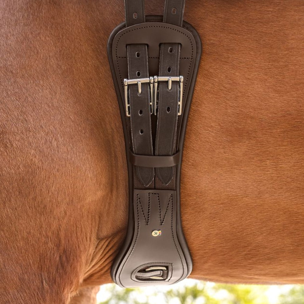 Leather Short Girth With Elastic Anatomical Horse Riding Comfort