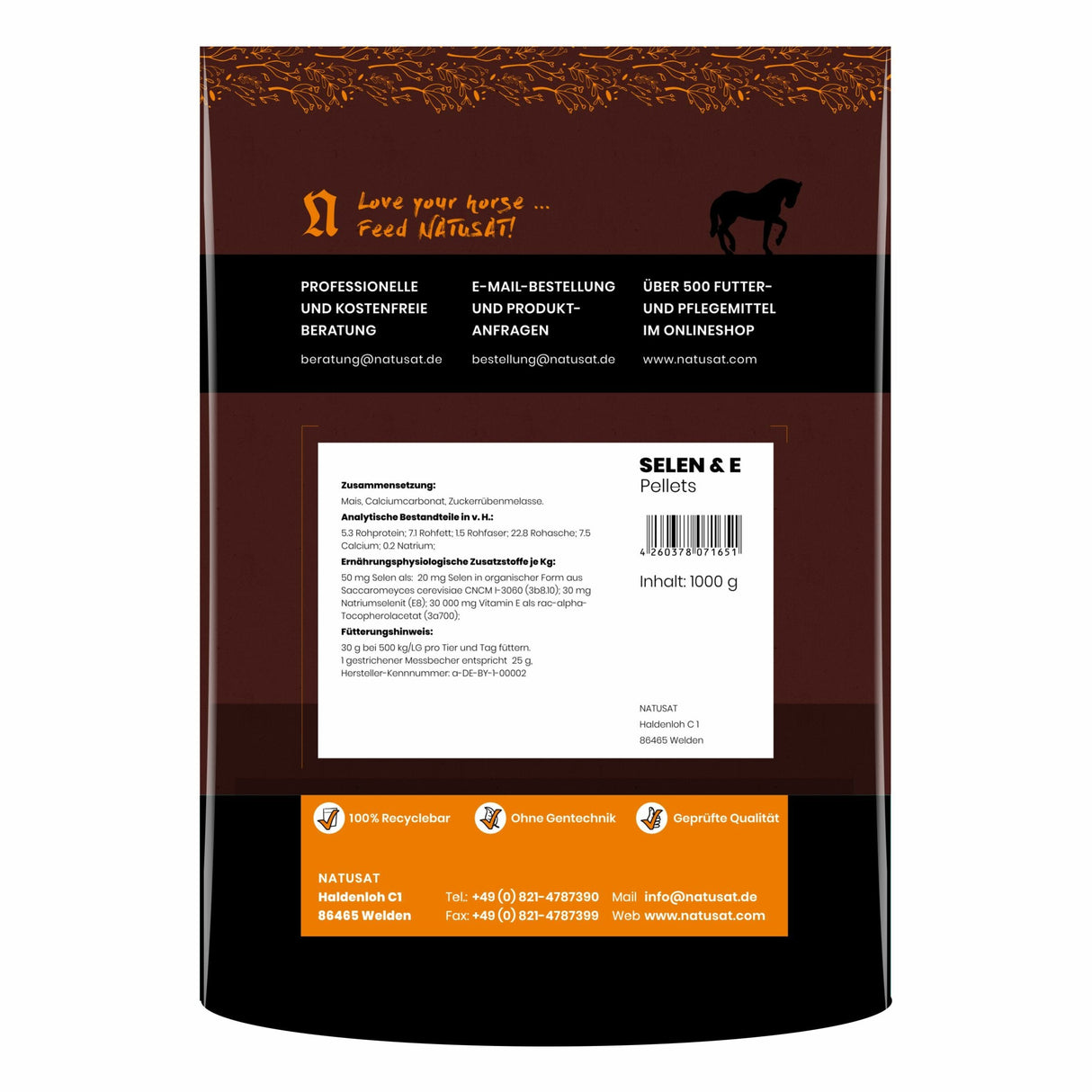 Natusat Selenium con vitamina E Pellets 1 kg