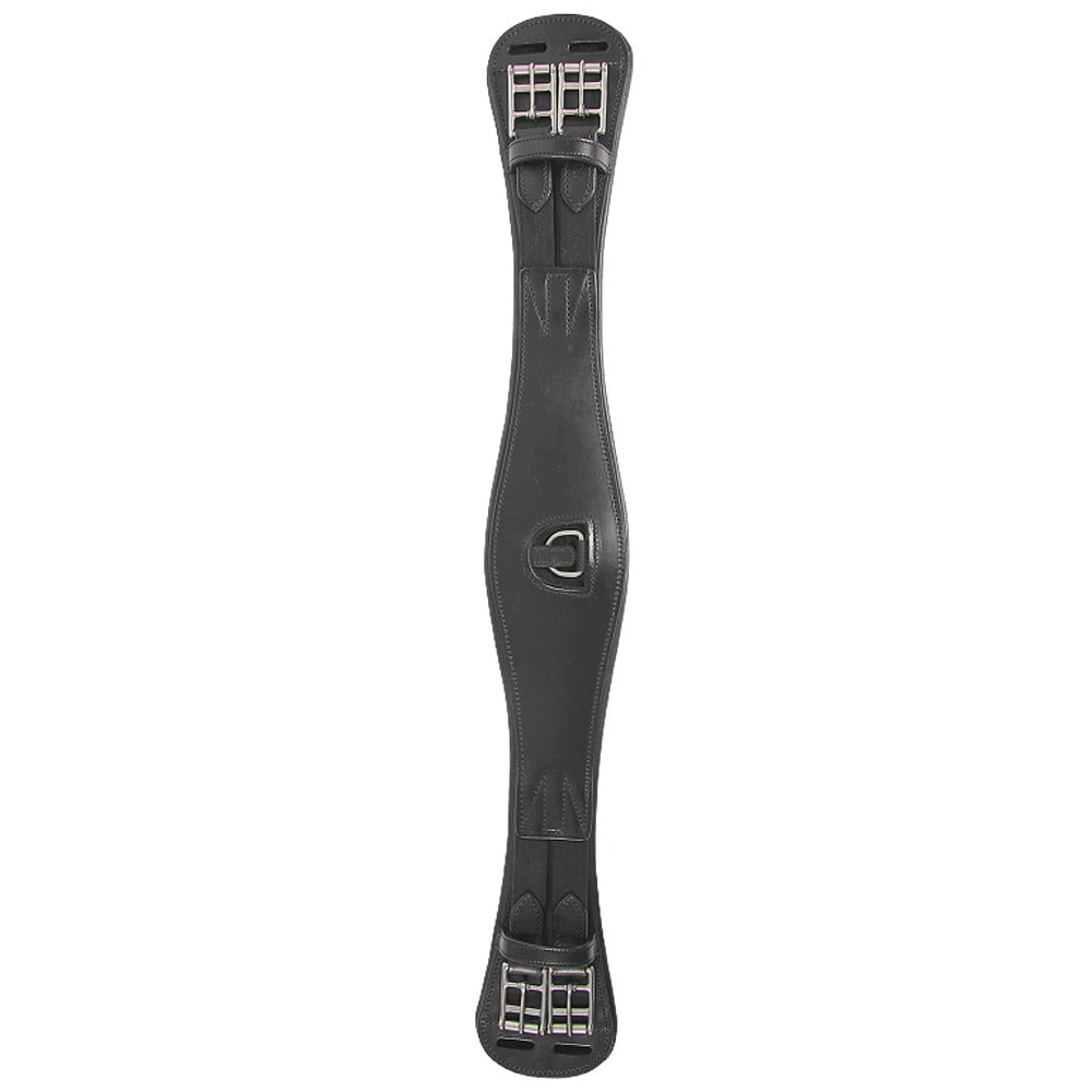 Leather Short Girth With Elastic Anatomical Horse Riding Comfort