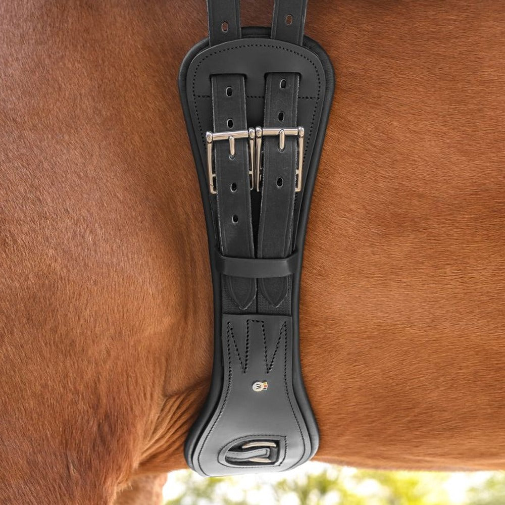 Leather Short Girth With Elastic Anatomical Horse Riding Comfort