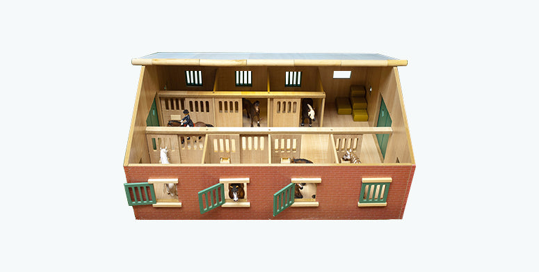 Kids Globe - Stalla per cavalli con 7 scatole