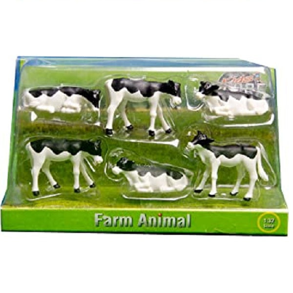 Set di sei vitelli in plastica fattoria scala 1:32 Kids Globe - modellismo o per gioco