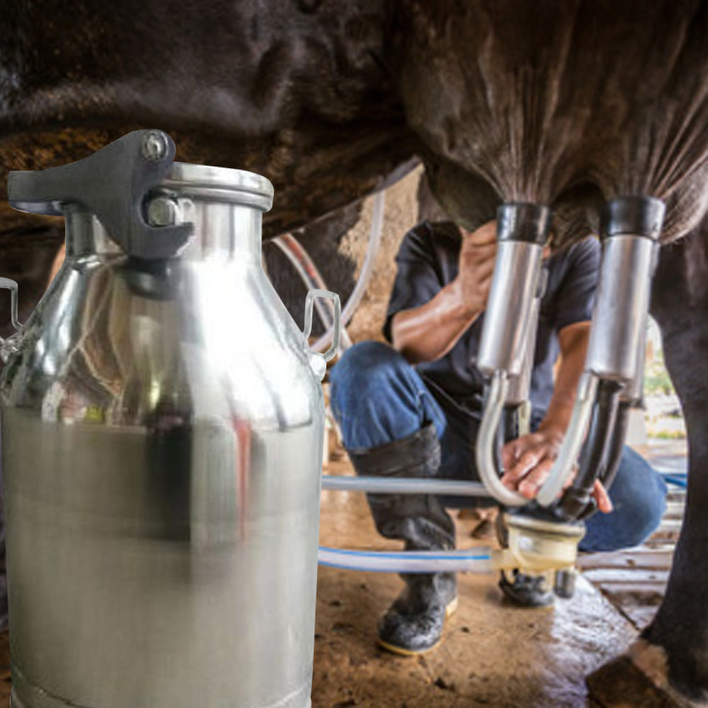 Bidone Del Latte in Acciaio Inox con Coperchio e Chiusura a Leva 30l
