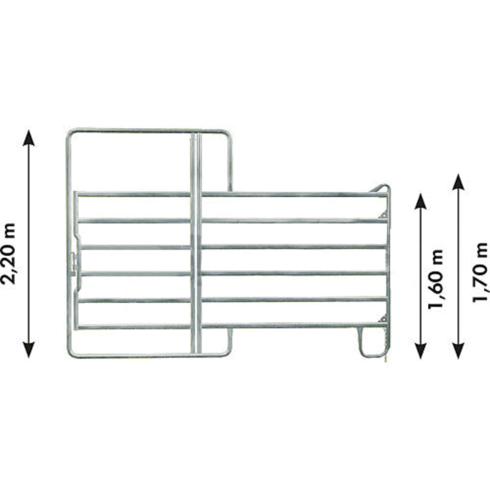 Panel-6 con Cancello – Pannello di Recinzione Sicuro e Stabile per Cavalli