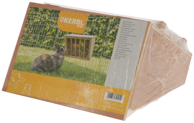 Rastrelliera fieno in legno per conigli