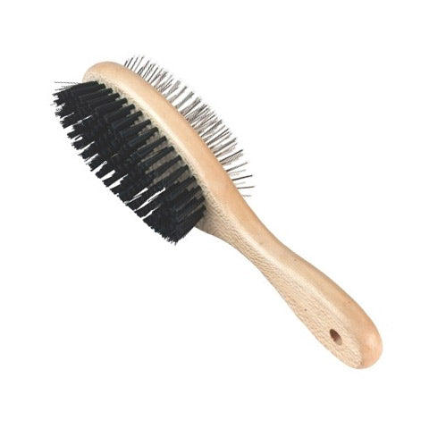 Spazzola Doppia Universale Con Manico In Legno per cani