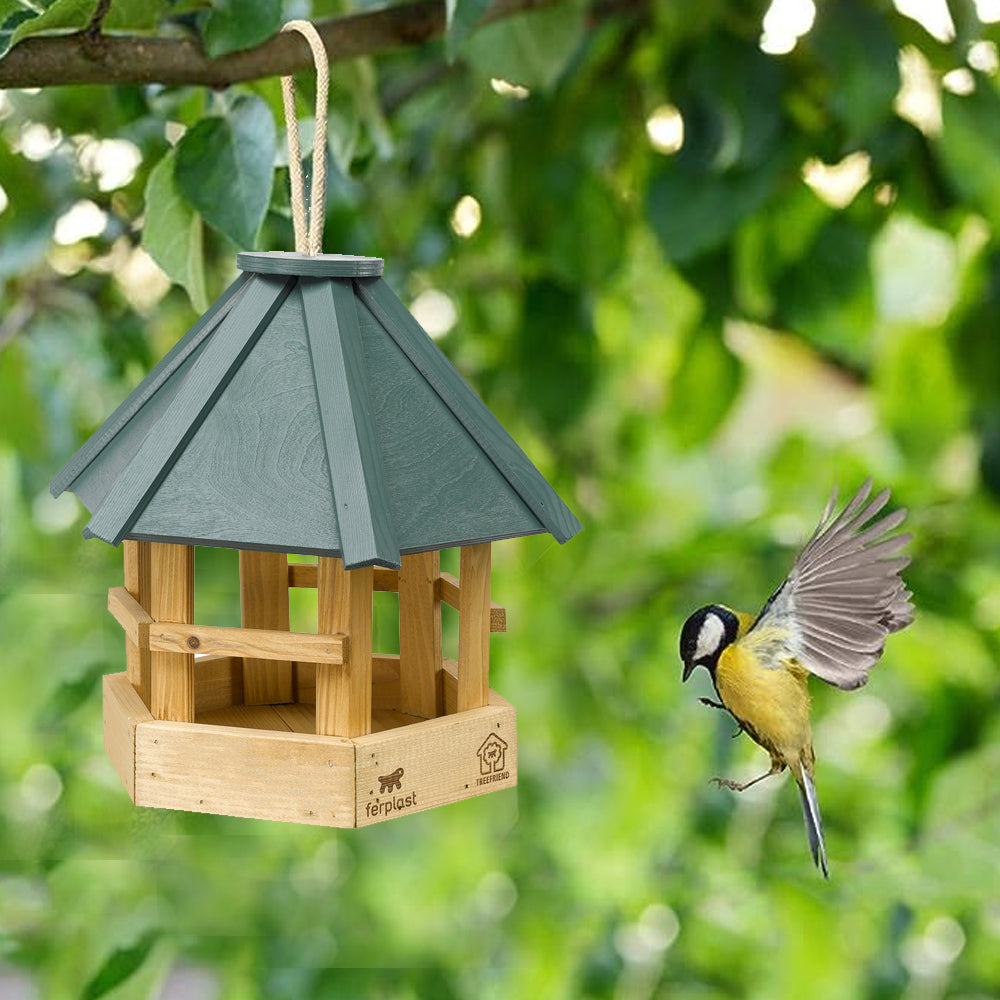 Mangiatoia in legno per uccelli 8