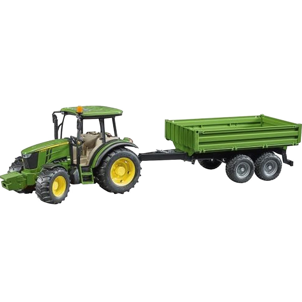 Bruder 02108 John Deere 5115 M con rimorchio ribaltabile