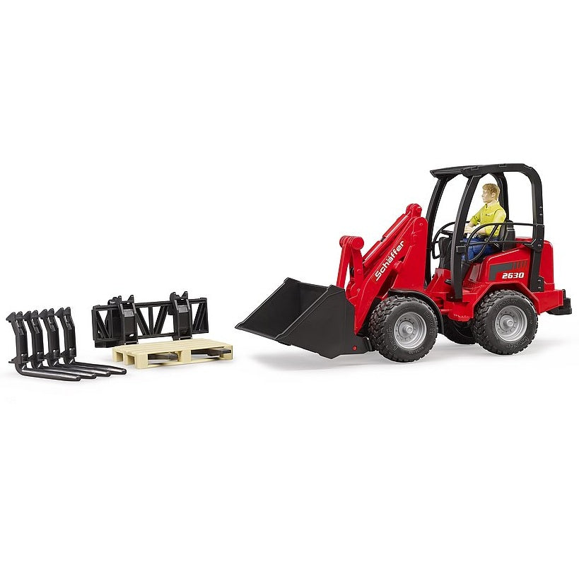 Bruder con accessori personaggio Schaffer caricatore compatto ruspa
