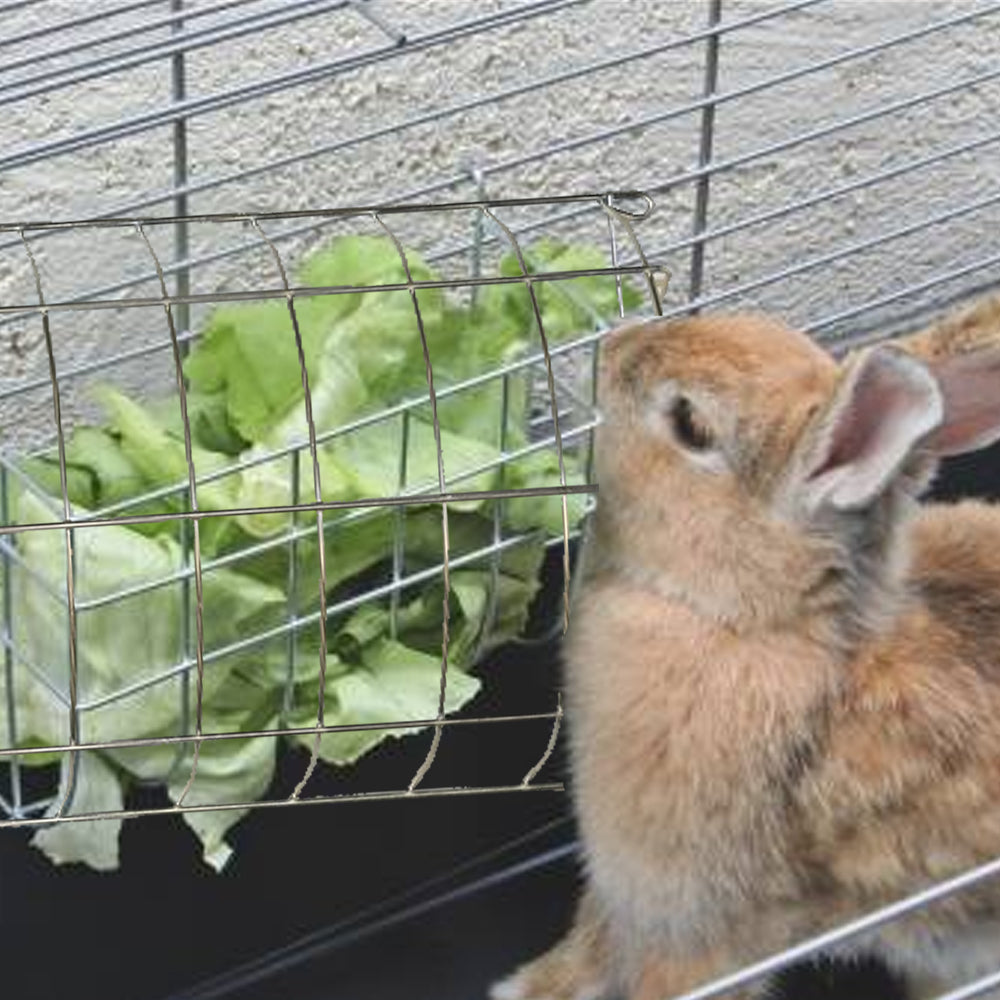 Rastrelliera blocca porta per conigliera zincata 32cm