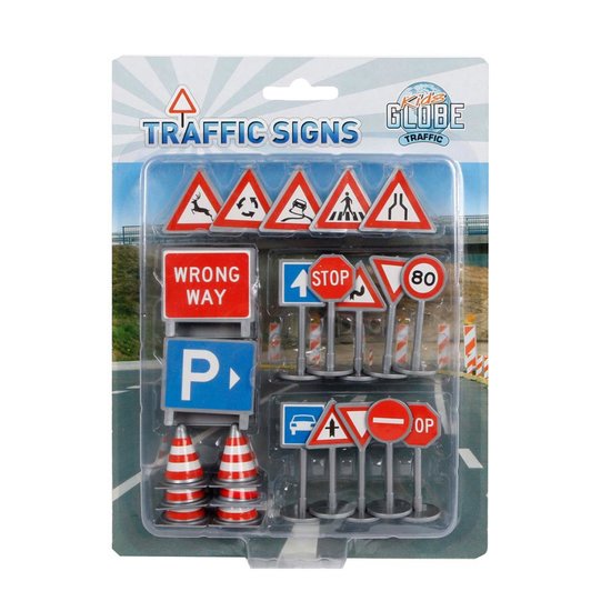 Kids Globe Traffic Set 25 Pz Segnaletica Stradale Un'avventura educativa per i piccoli conducenti - 570280