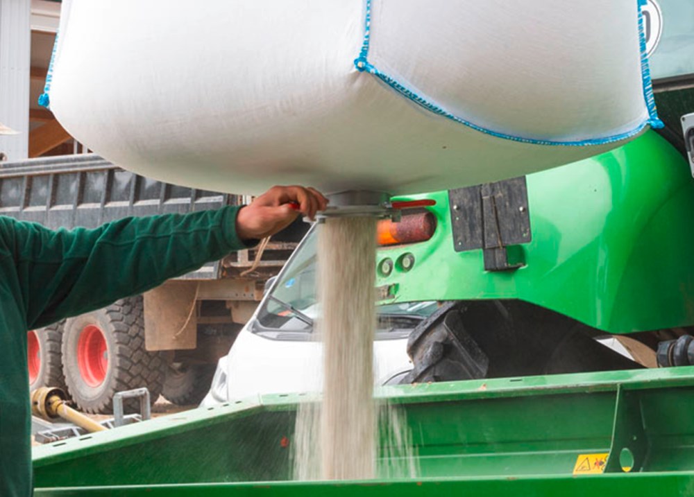 Sistema di scarico Bigbag per svuotare il sacco