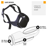 Padded and adjustable muzzle for short-snouted safe Boxer dogs