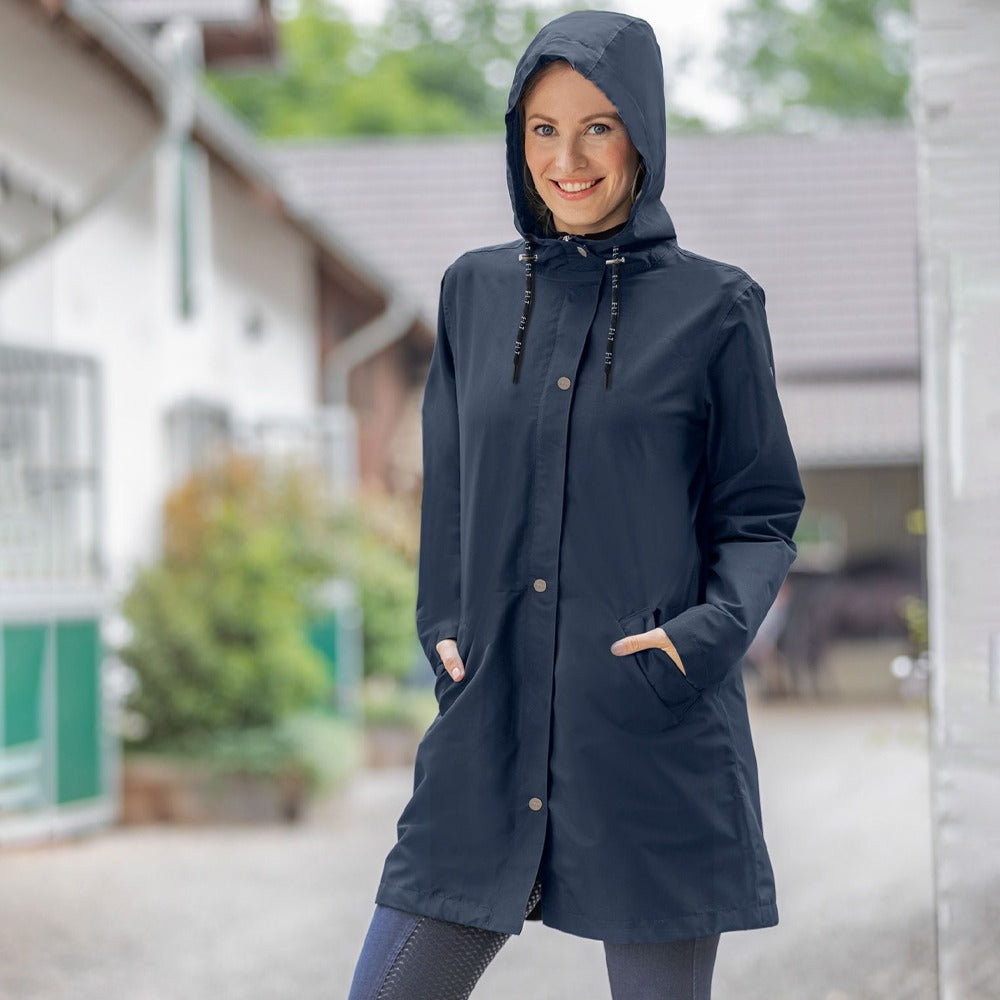 Regenmantel Emilia Nachtblau Wasserdicht Reitsport Komfort