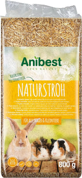 Anibest Naturstroh 4kg und 800g – Einstreu für Kleintiere, Saugfähig und Wärmedämmend