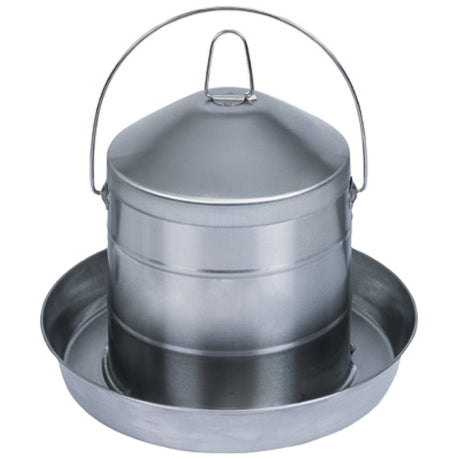 Bevitore in Acciaio Inox 8L – Resistente alla Ruggine, Facile da Appendere per Uccelli