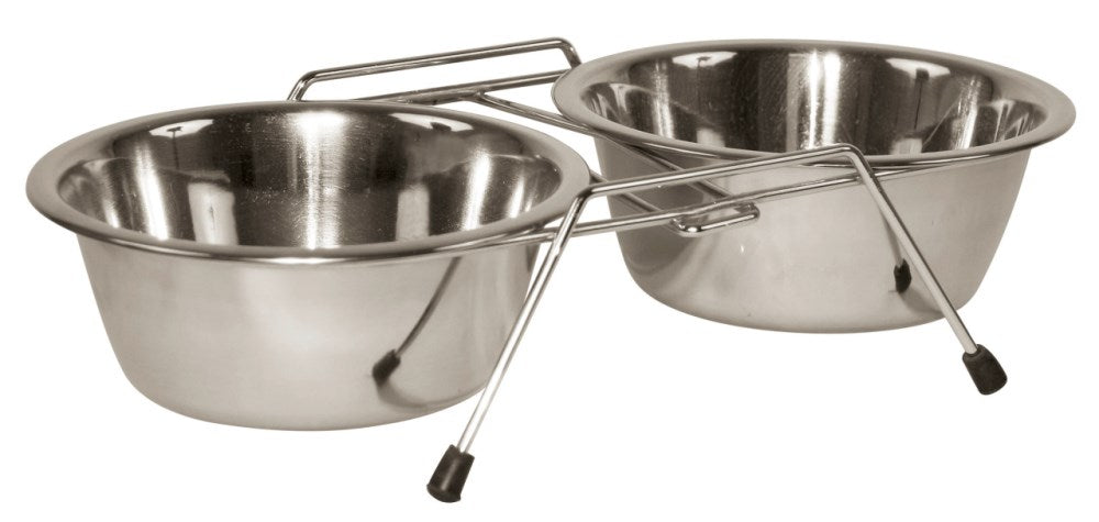 Stainless steel double bowl stand