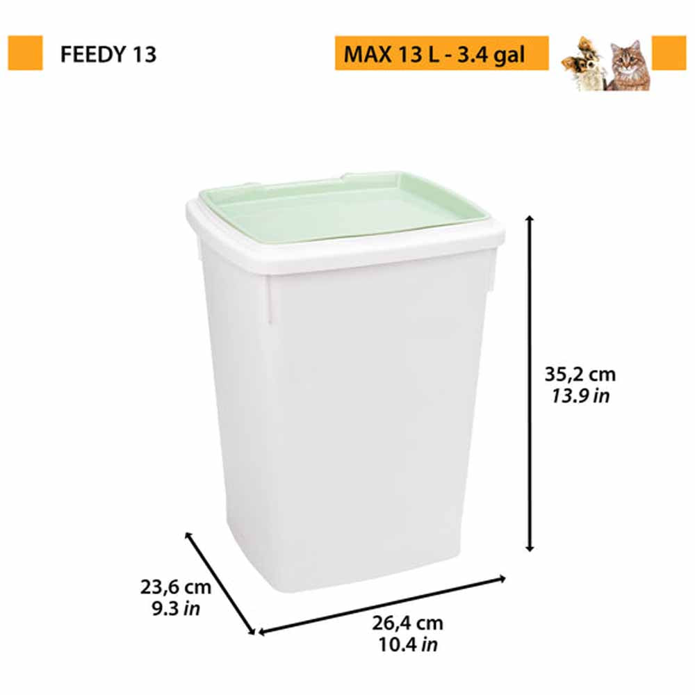 FEEDY Contenitore per Cibo per Cani in Plastica