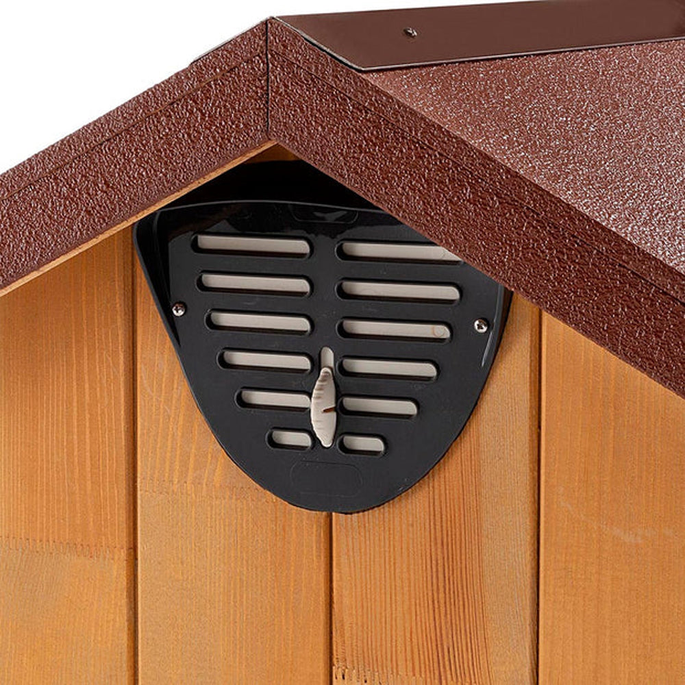 Ferplast Domus Cuccia per Cani in Legno – Casetta da Esterno in Pino Nordico Certificato FSC – Riparo Isolato per Animali con Ingresso Anti-morso, Tetto Apribile per Facile Pulizia