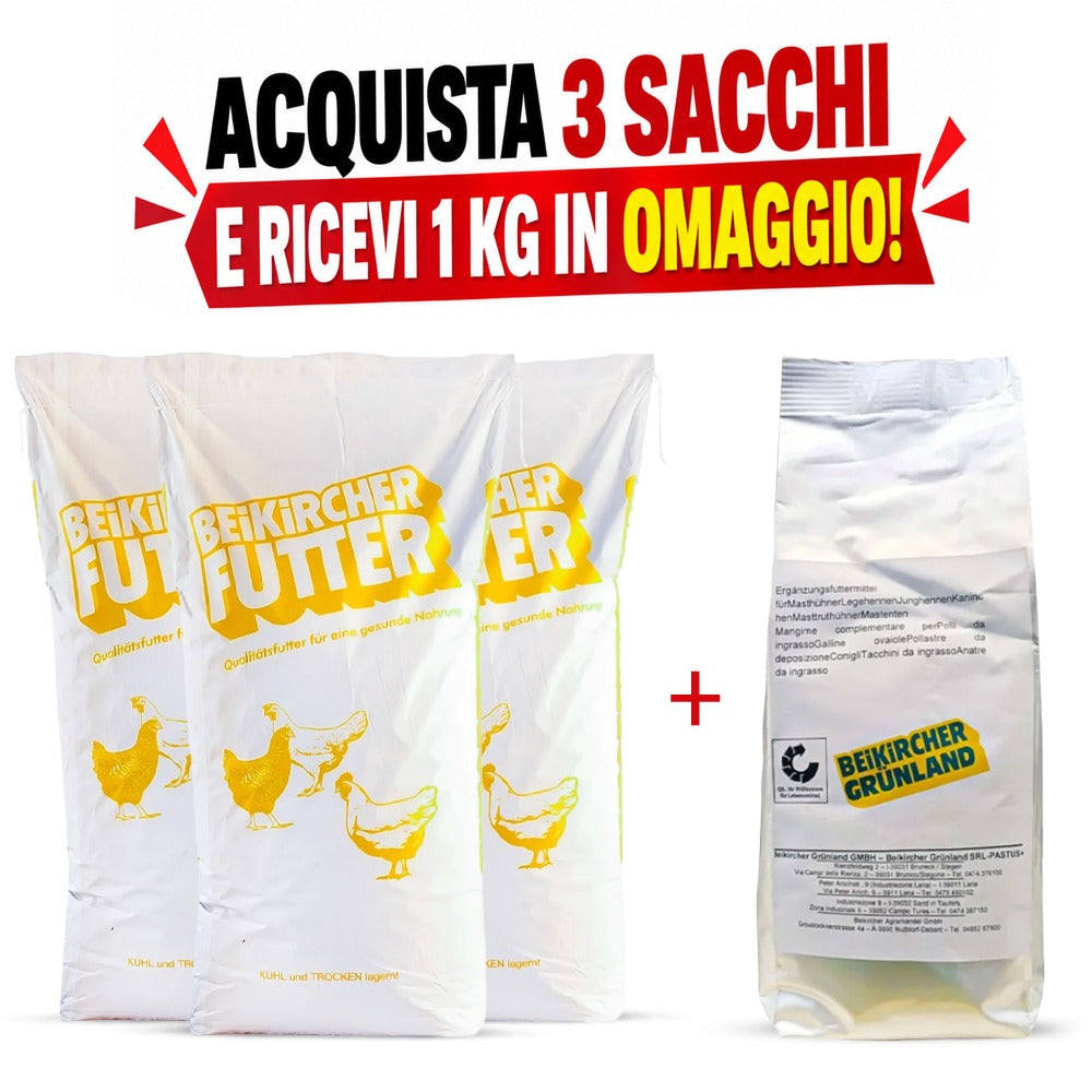 Beikircher Mangimi –  Pickfutter, Mangime completo, miscela di spezzato per galline ovaiole (Sfuso/Big Bag/30kg)