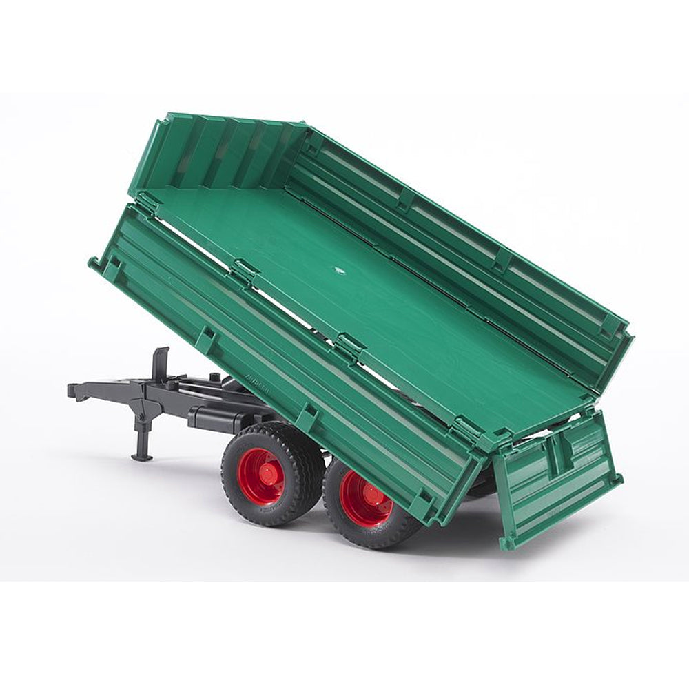 Bruder tipper trailer with tandem axle for transport with tipper