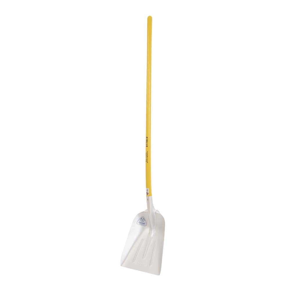 Universal snow shovel in resistant aluminum alloy with wooden handle