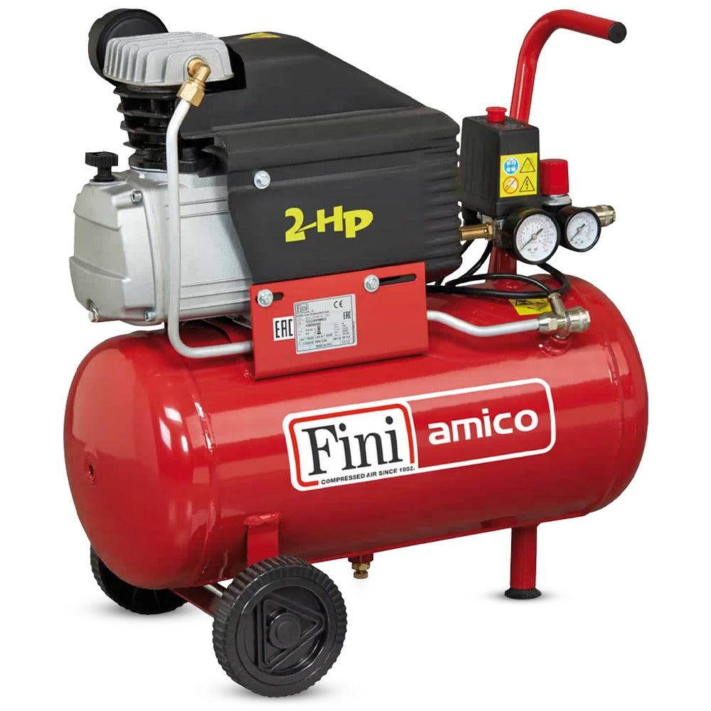 Fini Amico 25 LT - Electric air compressor on wheels 2 HP motor