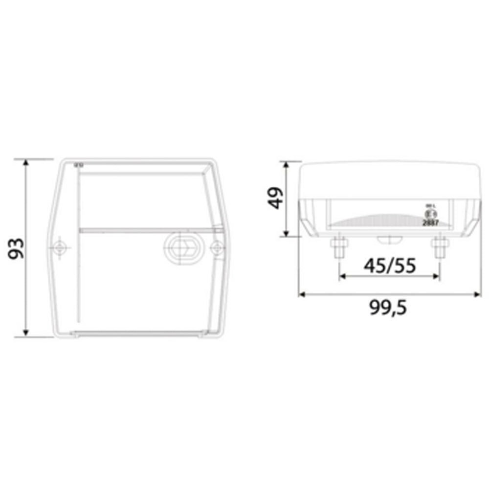 Fanale Posteriore Alogeno dx/sx 95x90mm