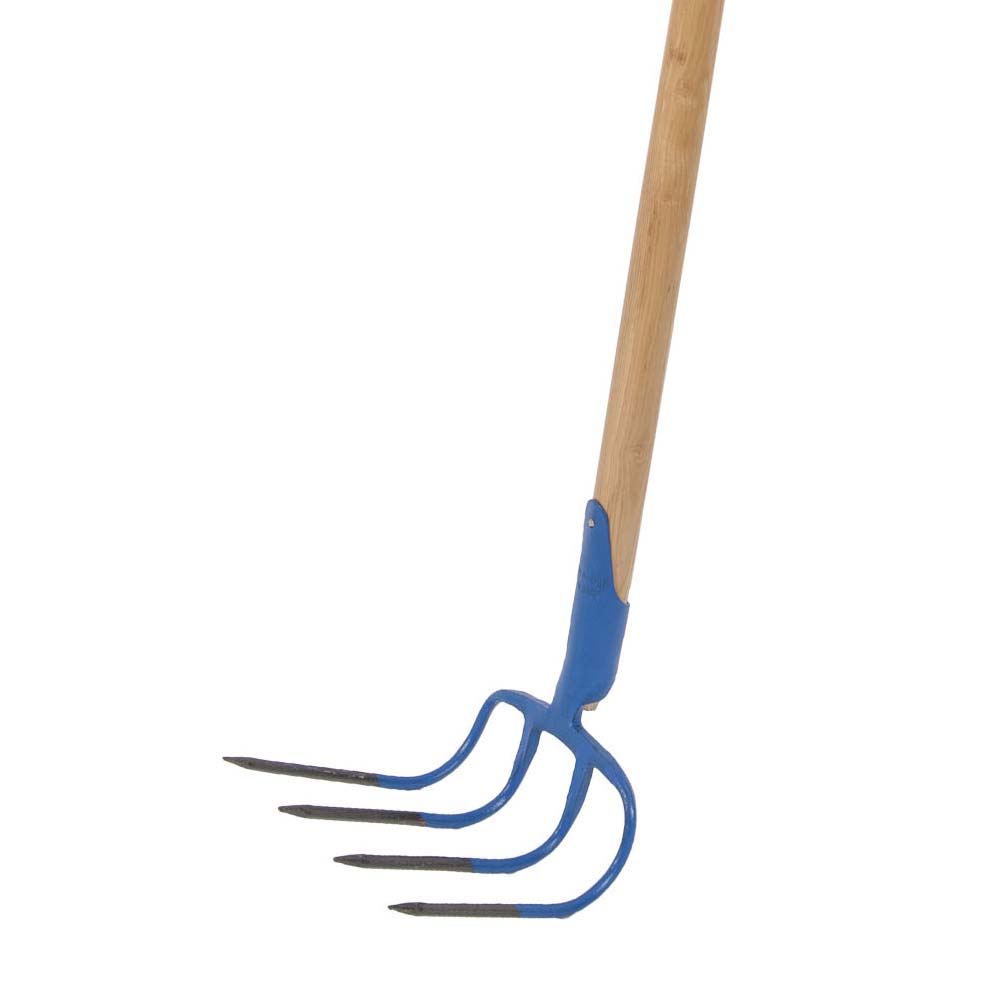 Sturdy manure rake with 4-tine handle - perfect for spreading manure and cutting bushes