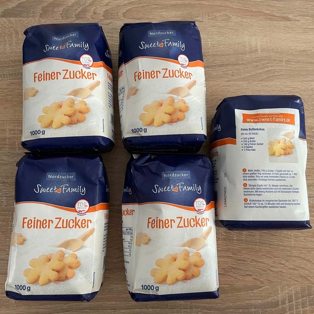 SweetFamily Feiner Zucker 1kg, 25Kg