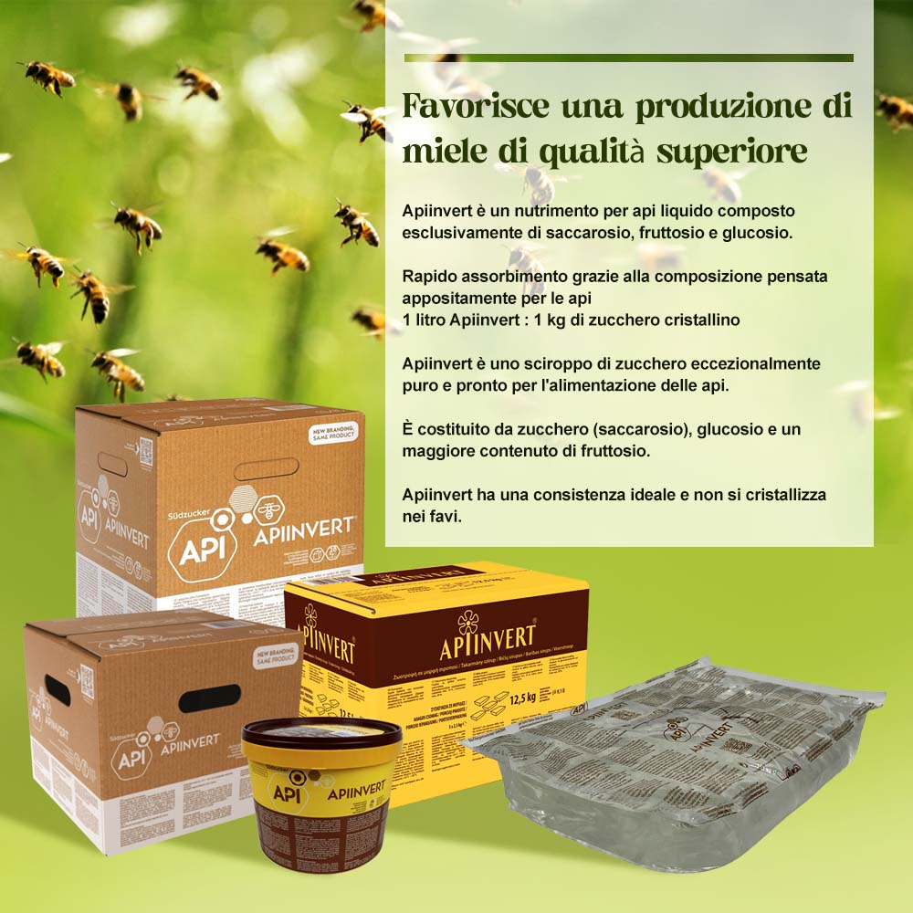 Mangime per api Apiinvert 12,5 kg, 16 kg e 28 kg