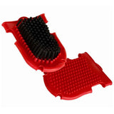 Red Grooming and Massage Glove for Horses