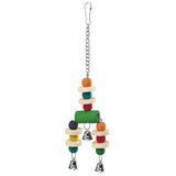 Wooden Parrot Swing Toy with Bell PA4092 | Colorful Hanging Toy for Parrots
