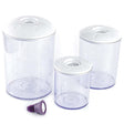Magic Vac recipiente per cibo Rotondo Trasparente 3 pz