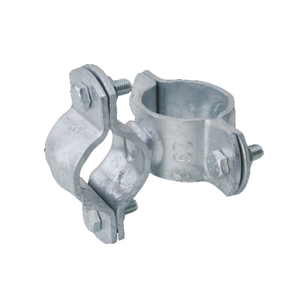 Galvanized cross connector for pipe with cross clamp