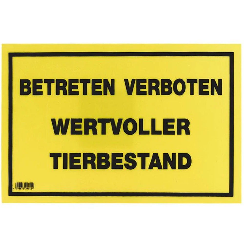 Schild Wertvoller Tierbestand