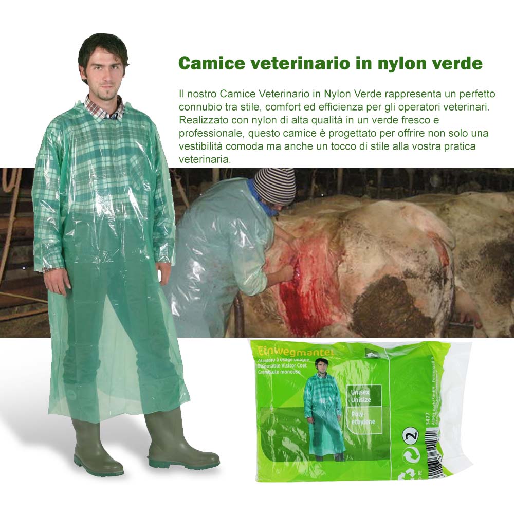 Green nylon veterinary coat