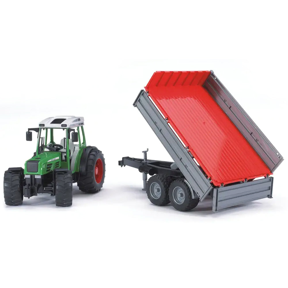 Bruder Fendt 209 S con rimorchio a sponde ribaltabili