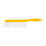 Brush with nylon bristles to gently sweep bees from the frame