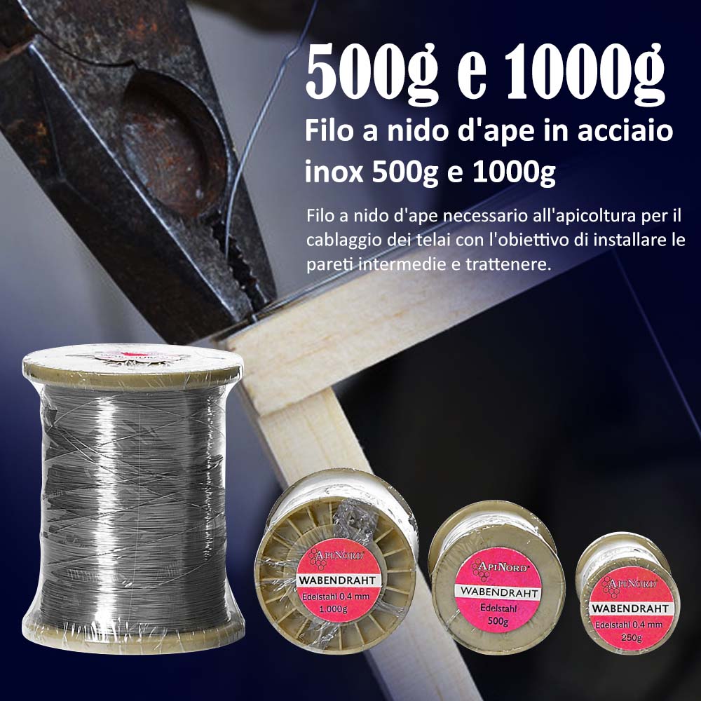 Filo a nido d'ape in acciaio inox 500g e 1000g